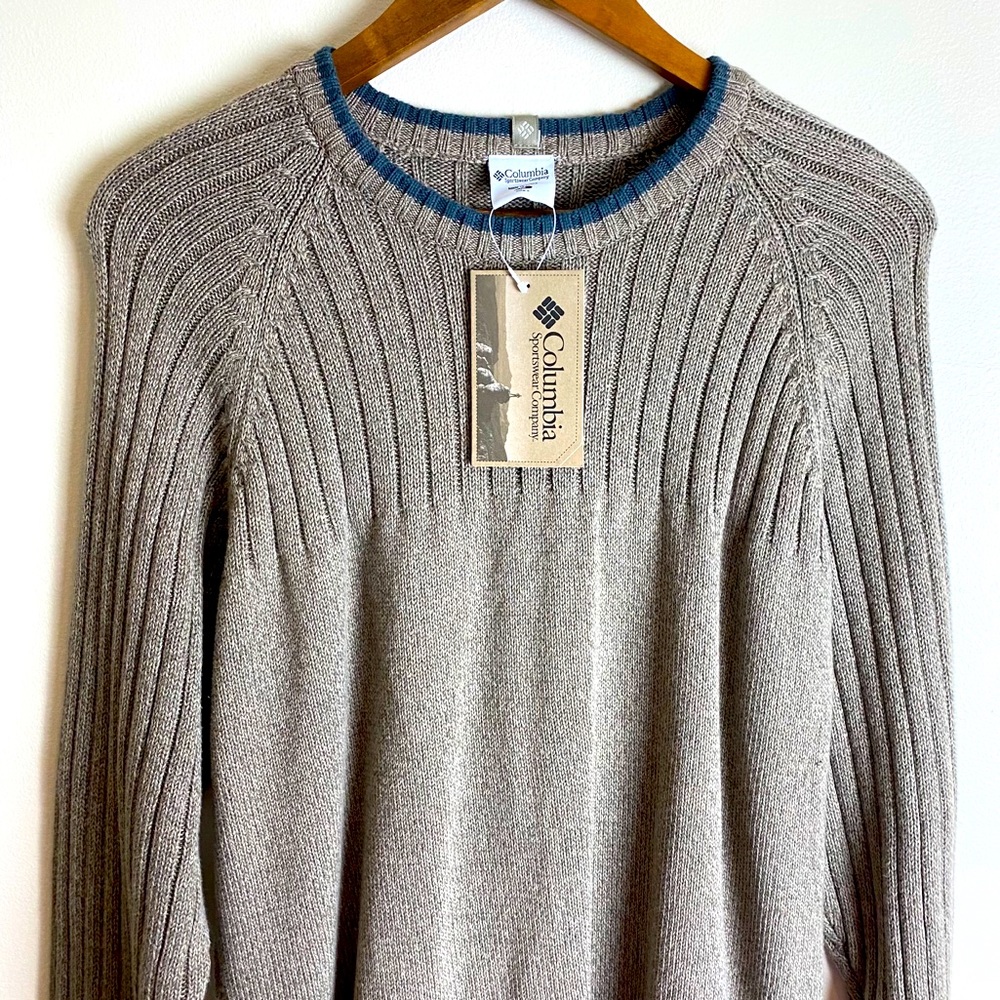 NWT Men’s Columbia Sweater Beige/Green Medium 5008